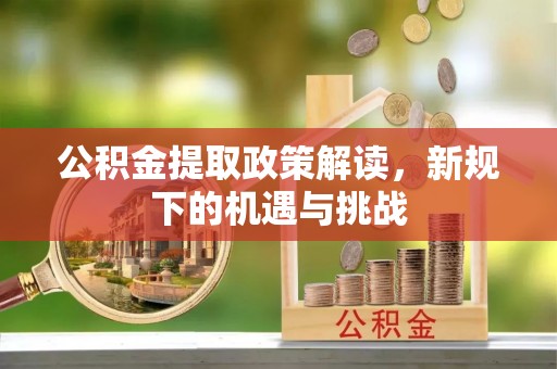 金秀公积金提取政策解读，新规下的机遇与挑战