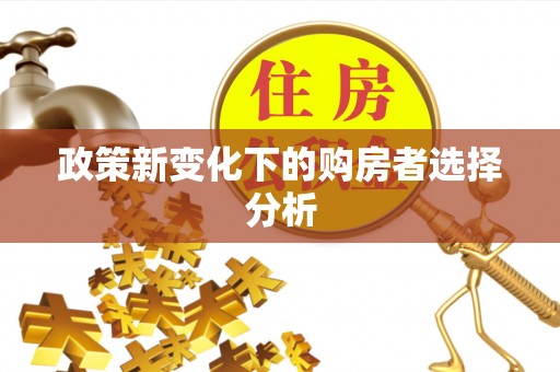 金秀政策新变化下的购房者选择分析